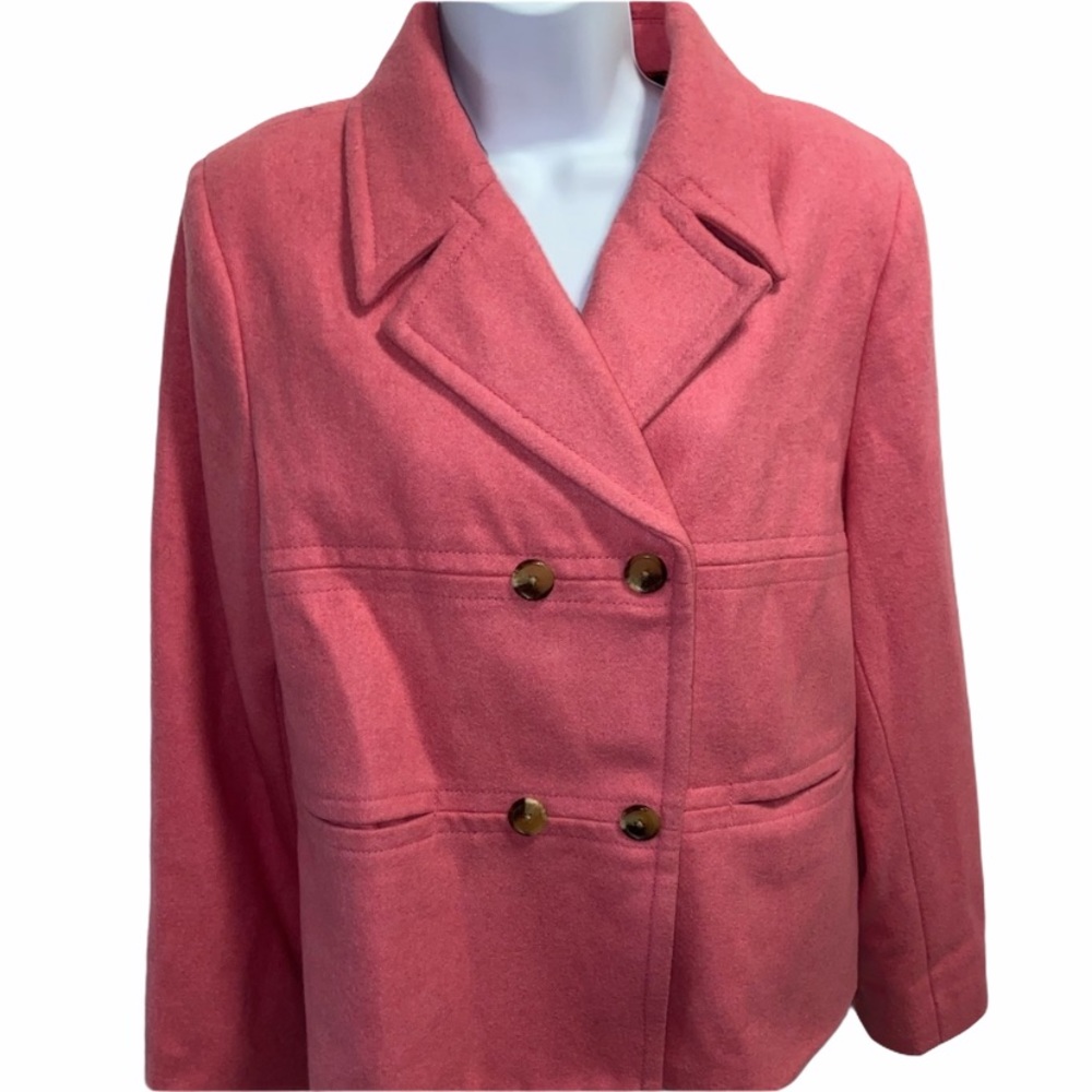 Isaac Mizrahi Wool Blend Double Breasted Coat